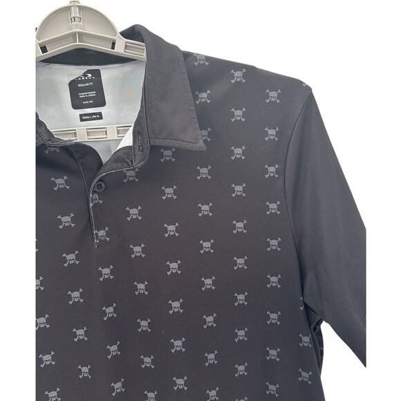 Oakley Mens AOP Skull Golf Tennis Polo Shirt Size XL spring summer performance - Picture 4 of 7